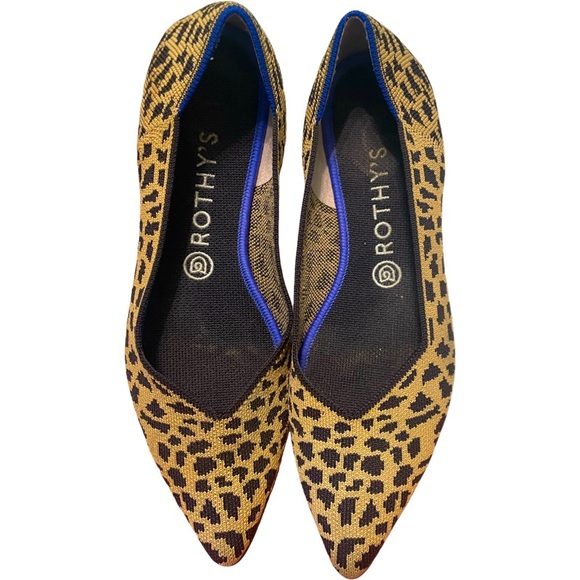Rothy’s Ladies Leopard Print The Point Flats - Size 9.5 - Picture 1 of 3